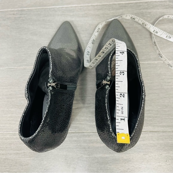 Giampaolo Viozzi Metallic Crackle Leather Ankle Boots Block Heel Booties Italy 7 - Picture 15 of 16